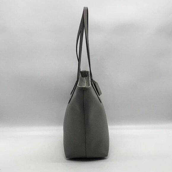 Coach Grey Pebbled Leather City Tote Bag F58846 - Picture 3 of 11